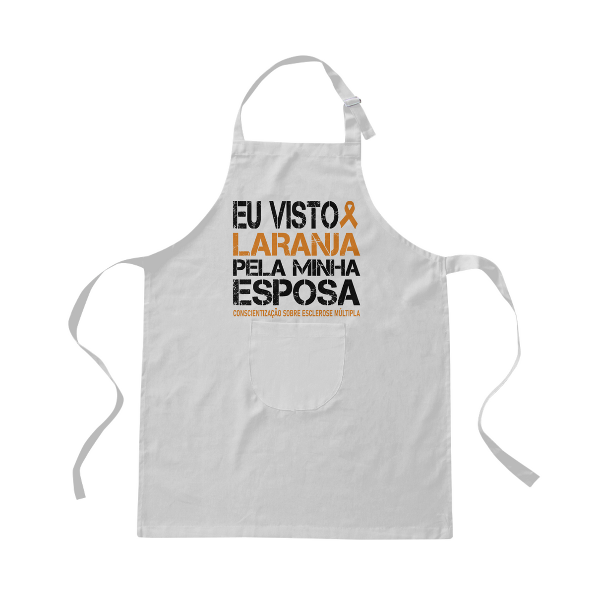 Nome do produto: Eu visto laranja pela minha esposa -- Avental Branco