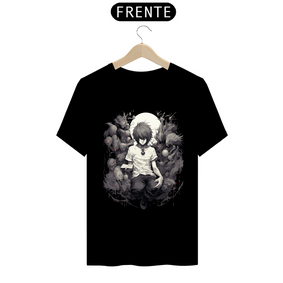 Camiseta Death Note, L com o caderno da morte