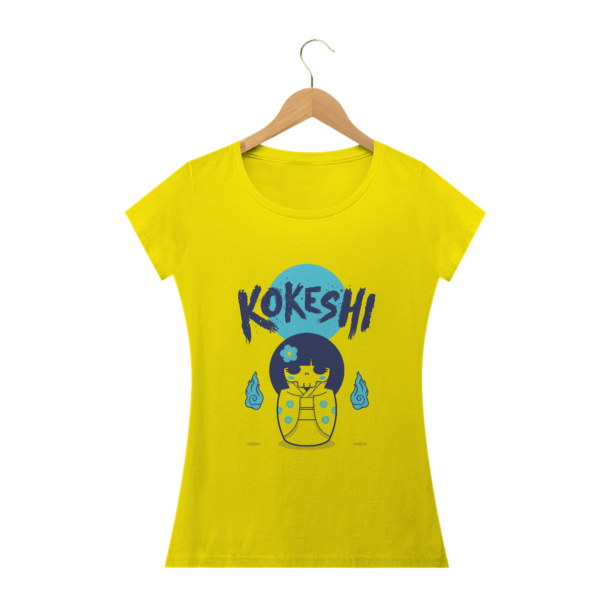 Nome do produto: Camiseta Feminina Kokeshi Estampa Japonesa