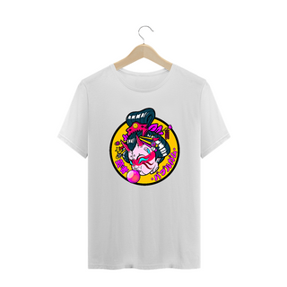 Nome do produtoCamiseta Plus Size Gueixa bola de chiclete Estampa Japonesa 