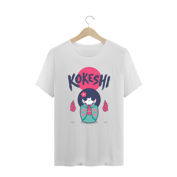 Camiseta Plus Size Kokeshi Estampa Japonesa  