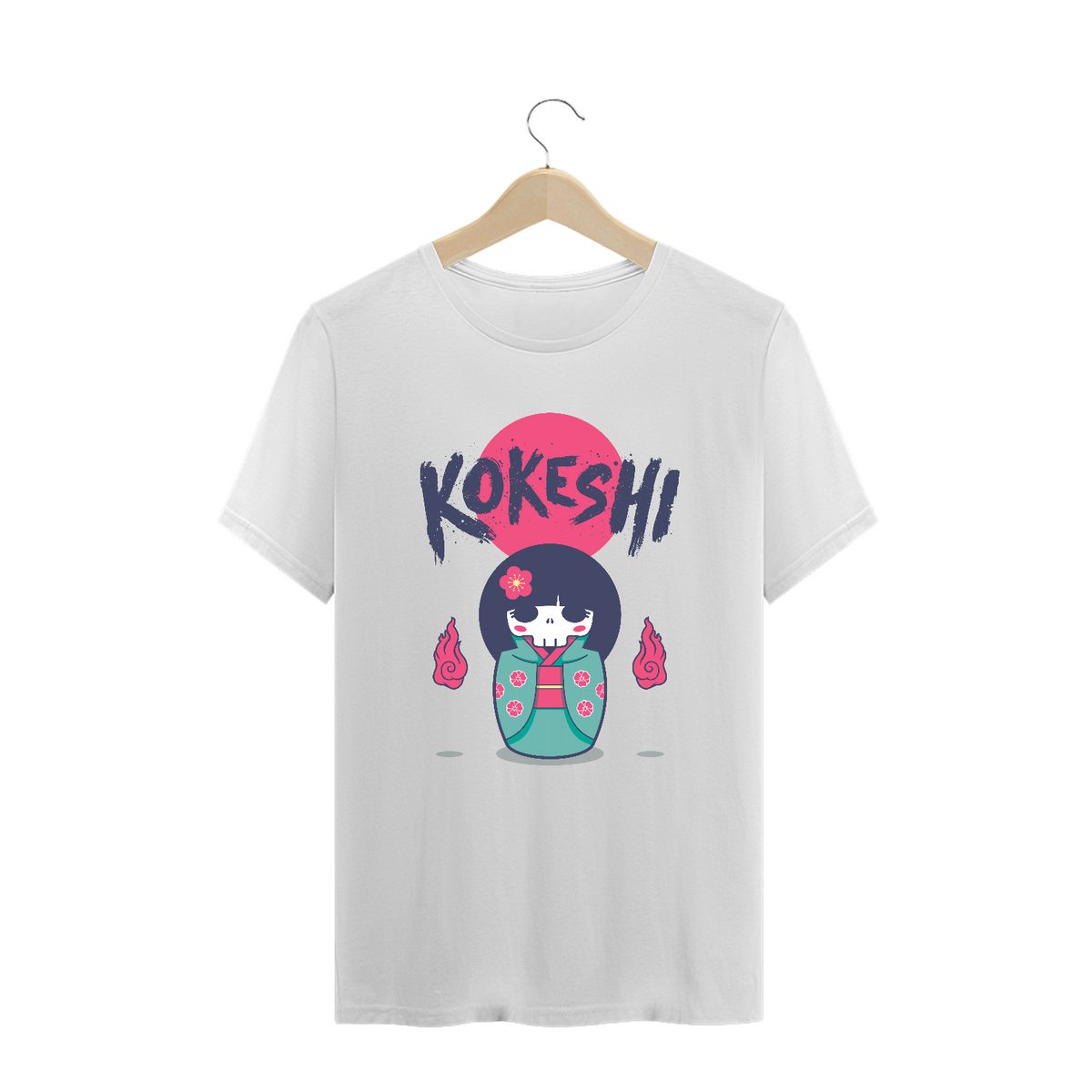 Nome do produto: Camiseta Plus Size Kokeshi Estampa Japonesa  