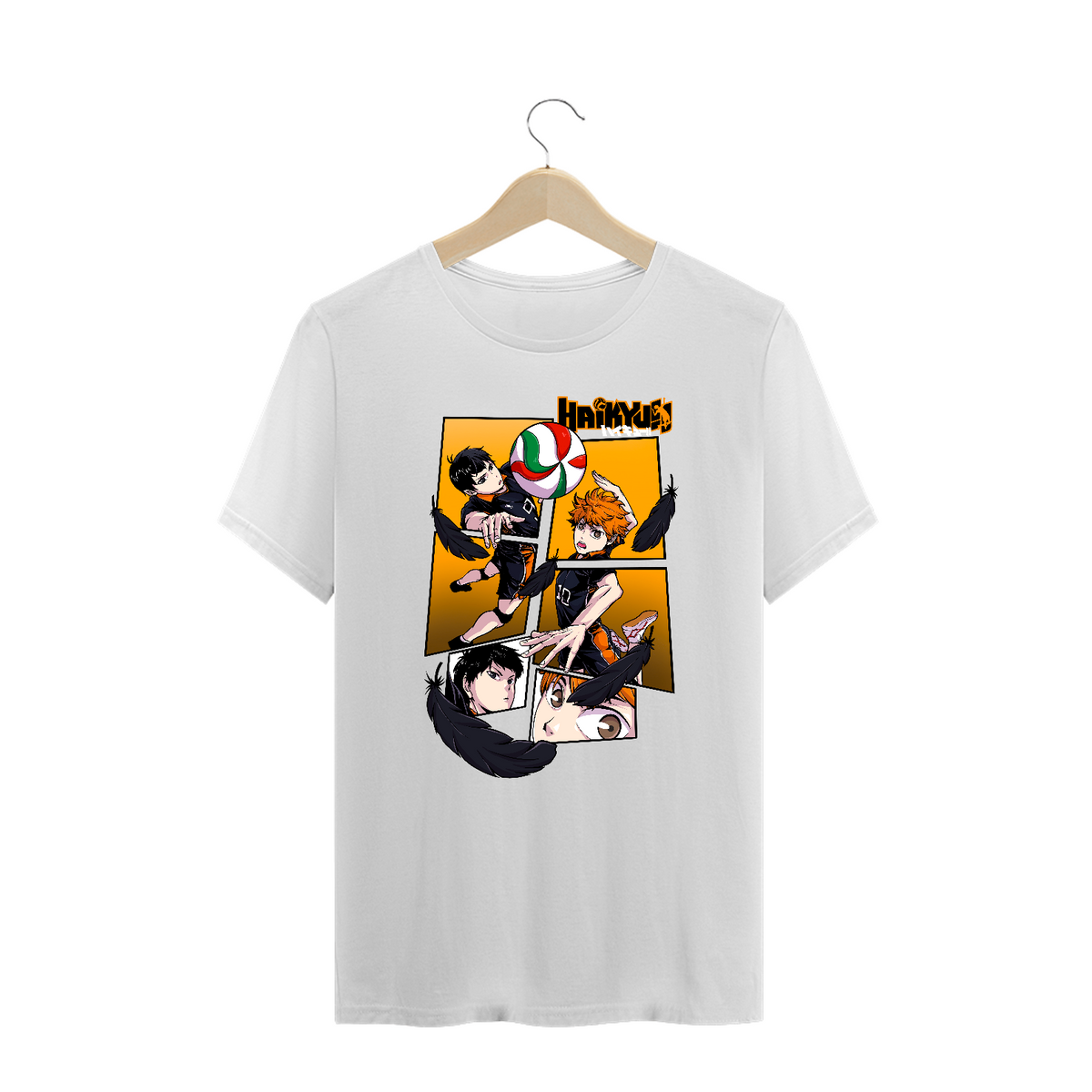 Nome do produto: Camiseta Plus Size Haikyu!! Kageyama e Hinata Estampa Anime