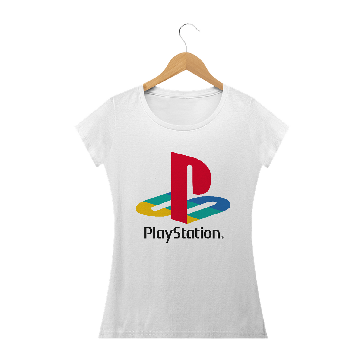 Nome do produto: Camiseta Feminina Playstation Logo Estampa GAME