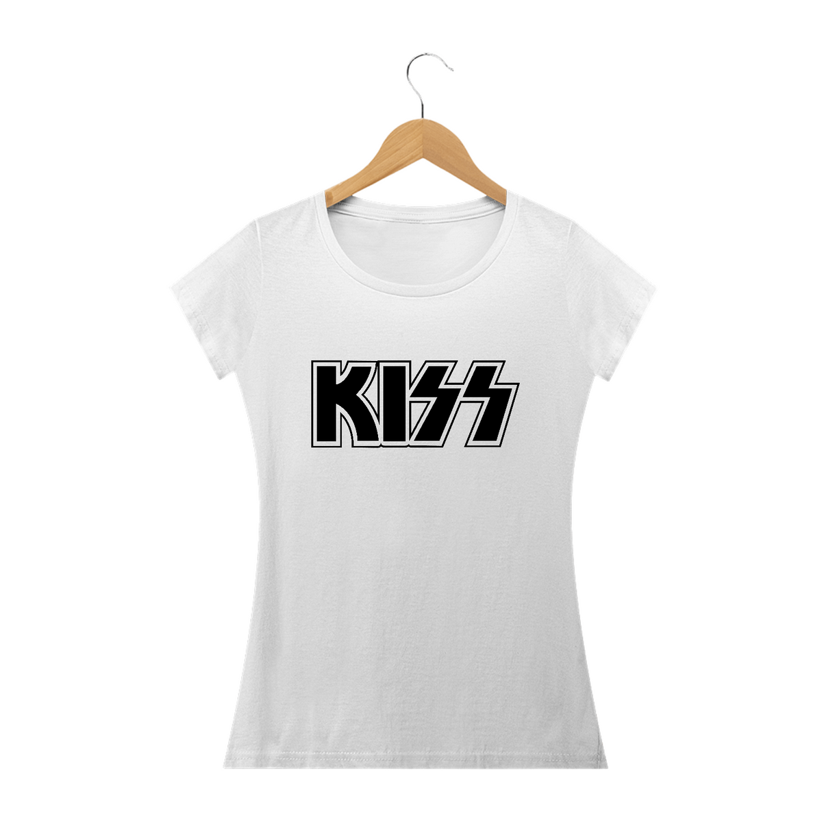 Nome do produto: Camiseta Feminina KISS Estampa ROCK