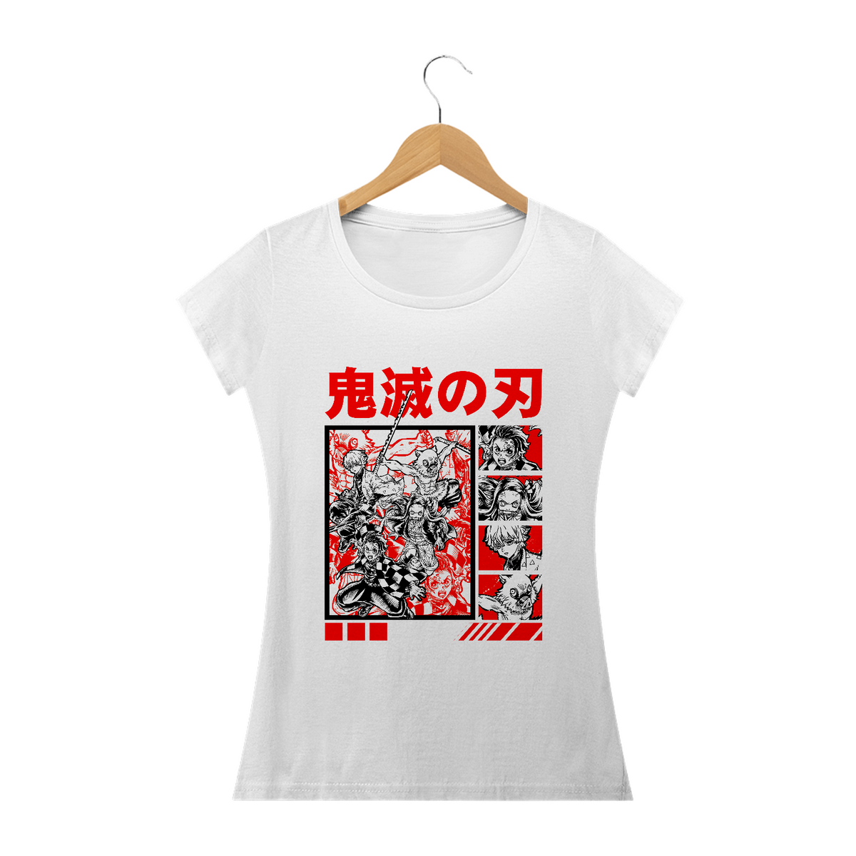 Nome do produto: Camiseta Feminina Demon Slayer Estampa Anime