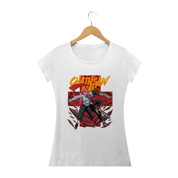 Camiseta Feminina Chainsaw Man Denji Power Estampa Anime