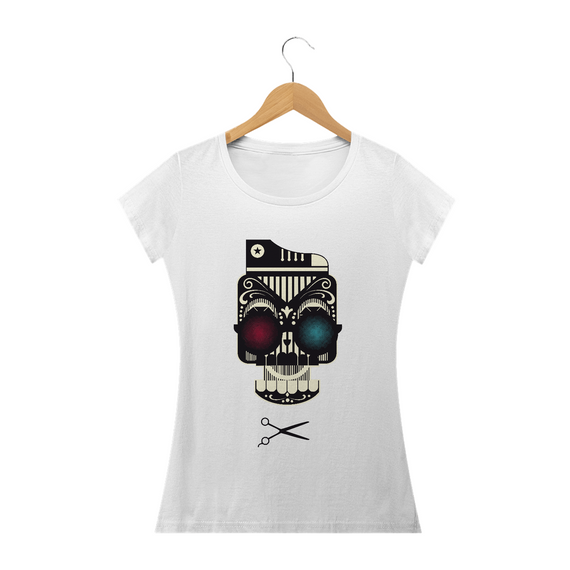 Camiseta El Barbeiro Caveira Mexicana Feminino