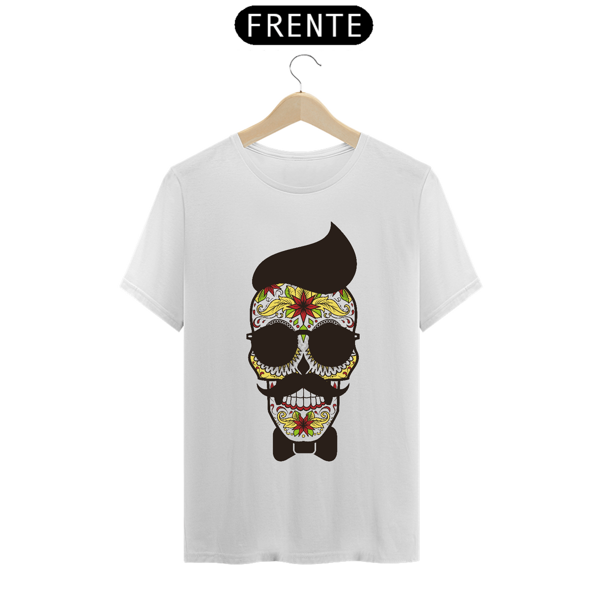 Nome do produto: Camiseta La Barbearia Caveira Mexicana