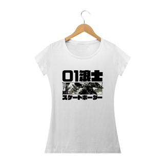 Nome do produtoCamiseta Feminina Skatista Samurai Estampa Japonesa