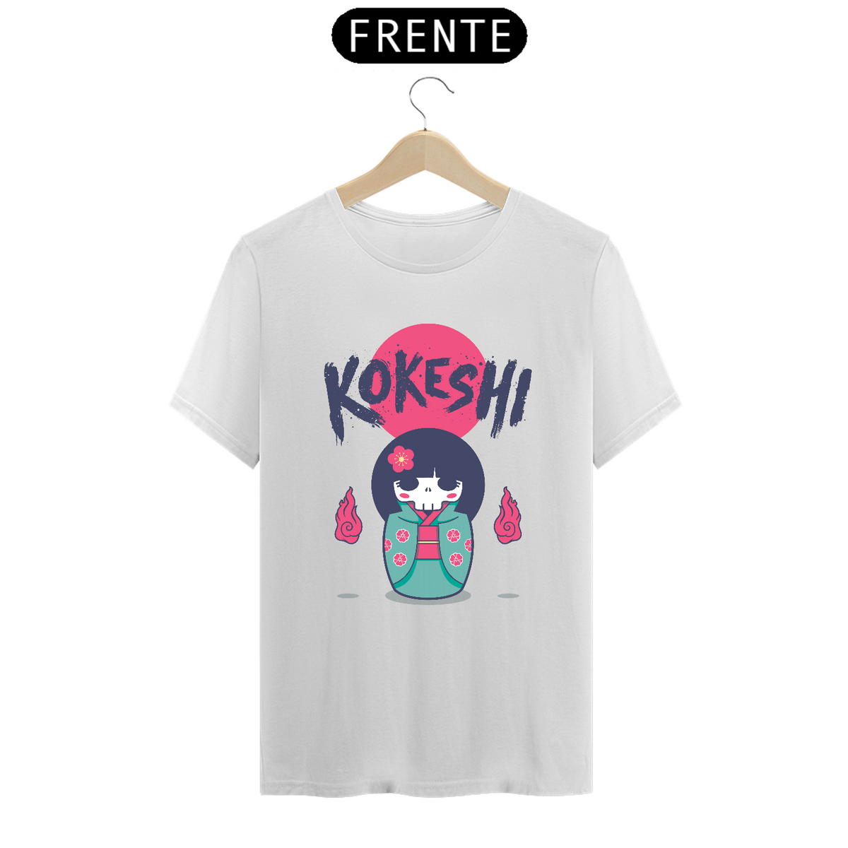 Nome do produto: Camiseta Kokeshi Estampa Japonesa