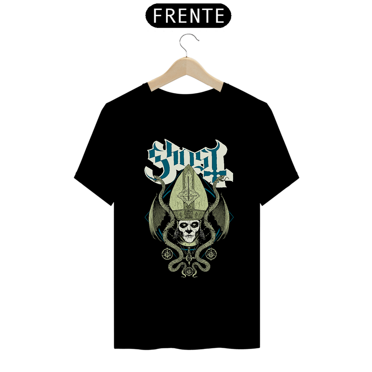 Nome do produto: Camiseta Ghost Serpente Estampa ROCK