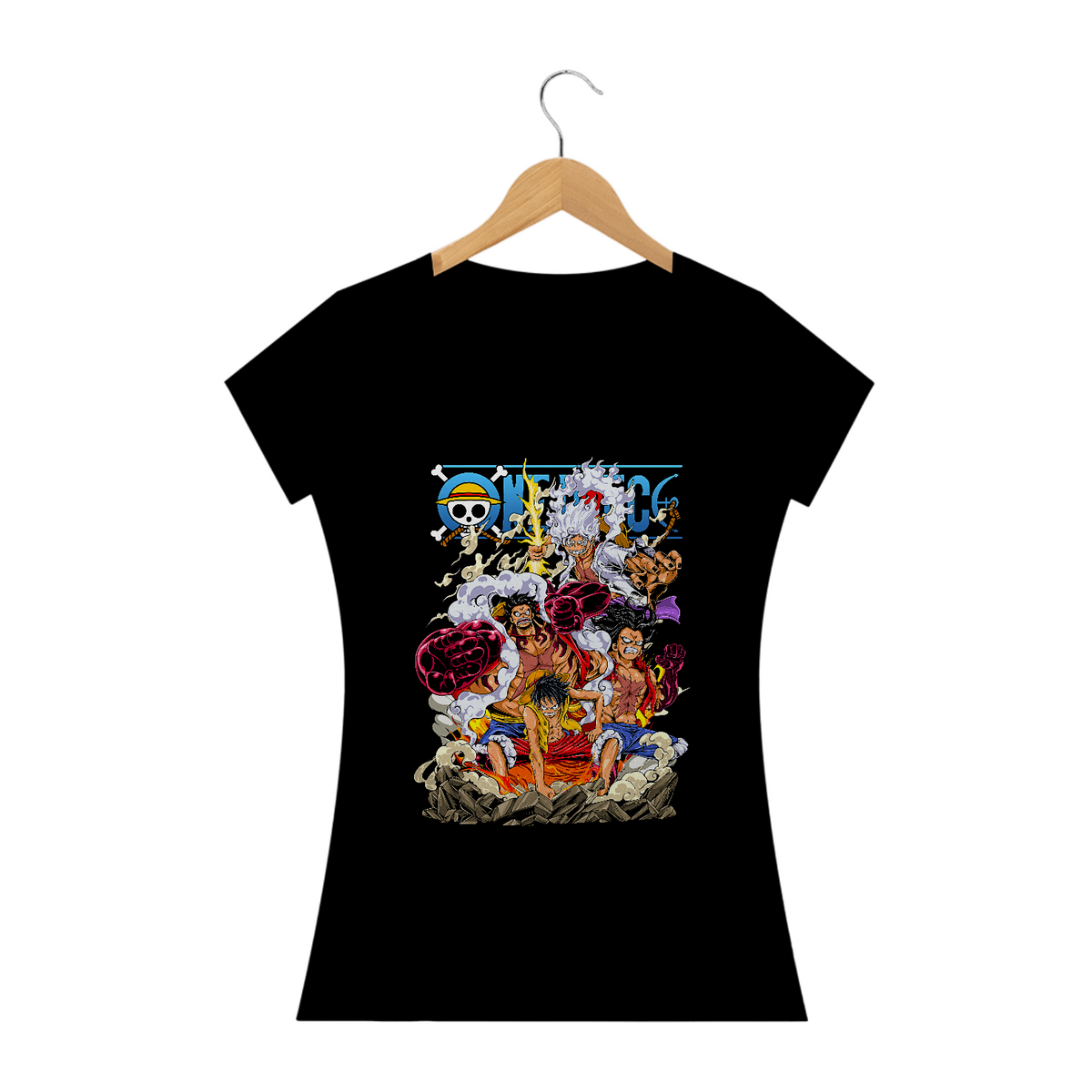 Nome do produto: Camiseta Feminina One Piece Luffy Estampa Anime 