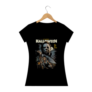 Camiseta Feminina Halloween - A Noite Ele Volta para Casa Estampa Filme Terror