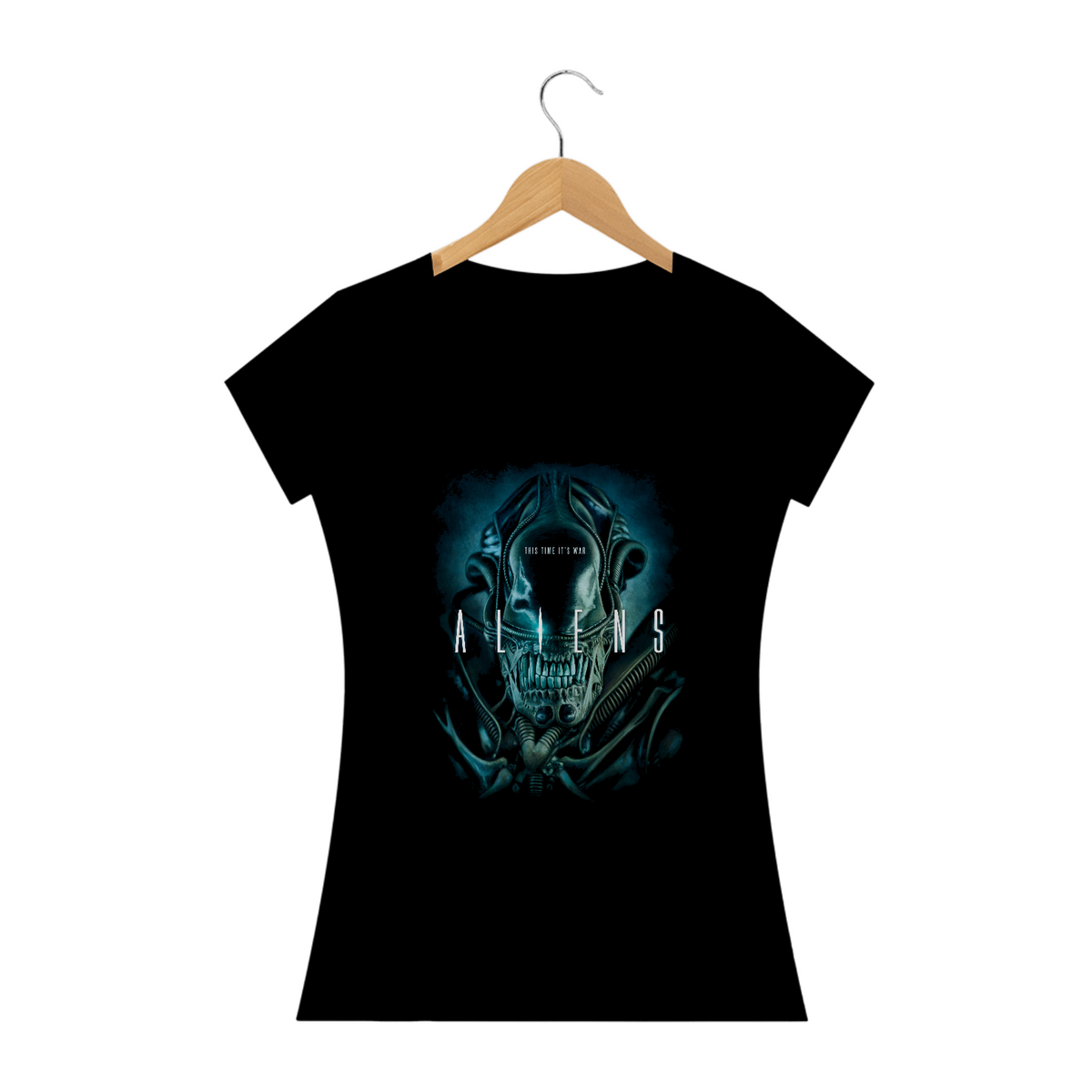 Nome do produto: Camiseta Feminina Aliens Estampa Alien Filme Terror