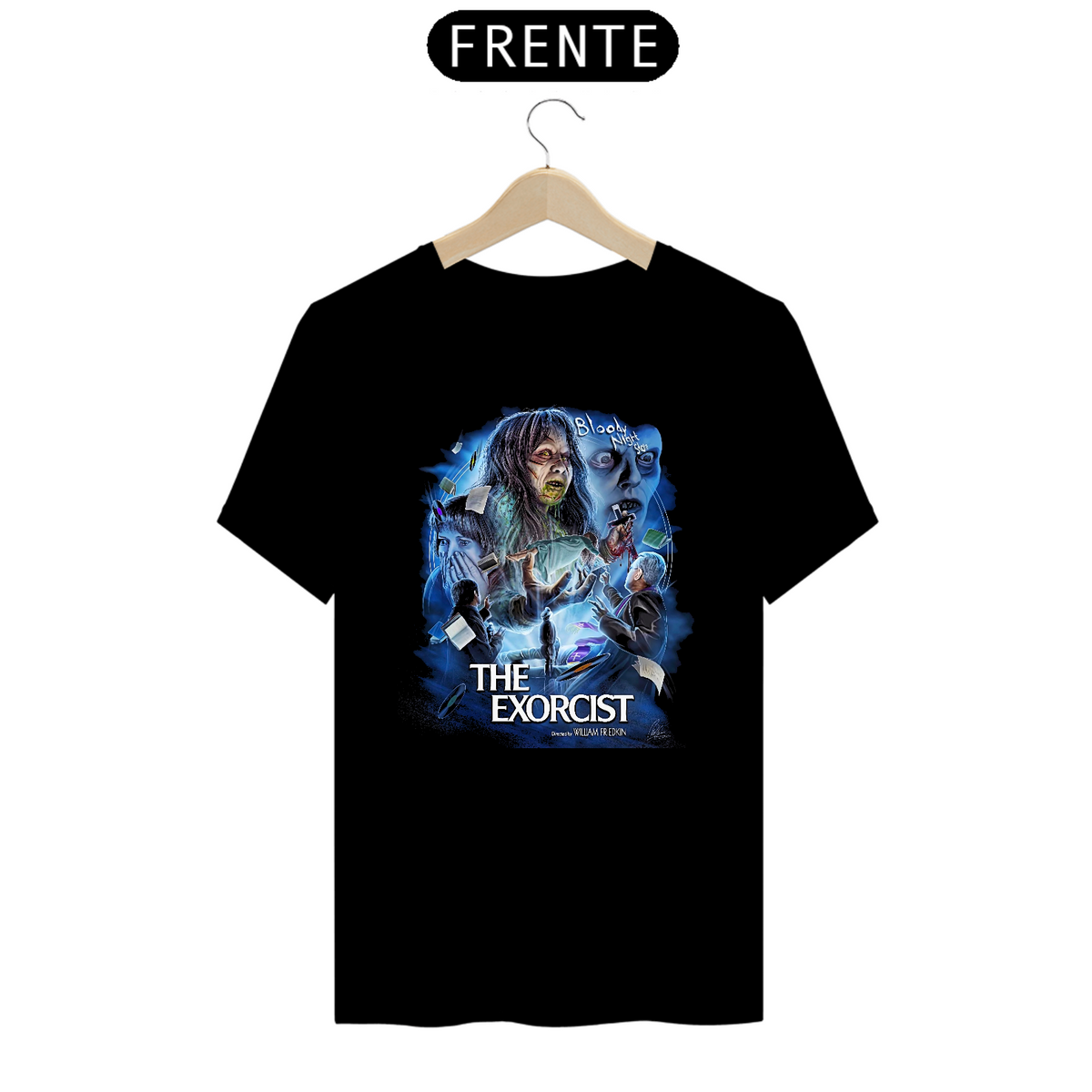 Nome do produto: Camiseta O Exorcista Estampa Filme Terror