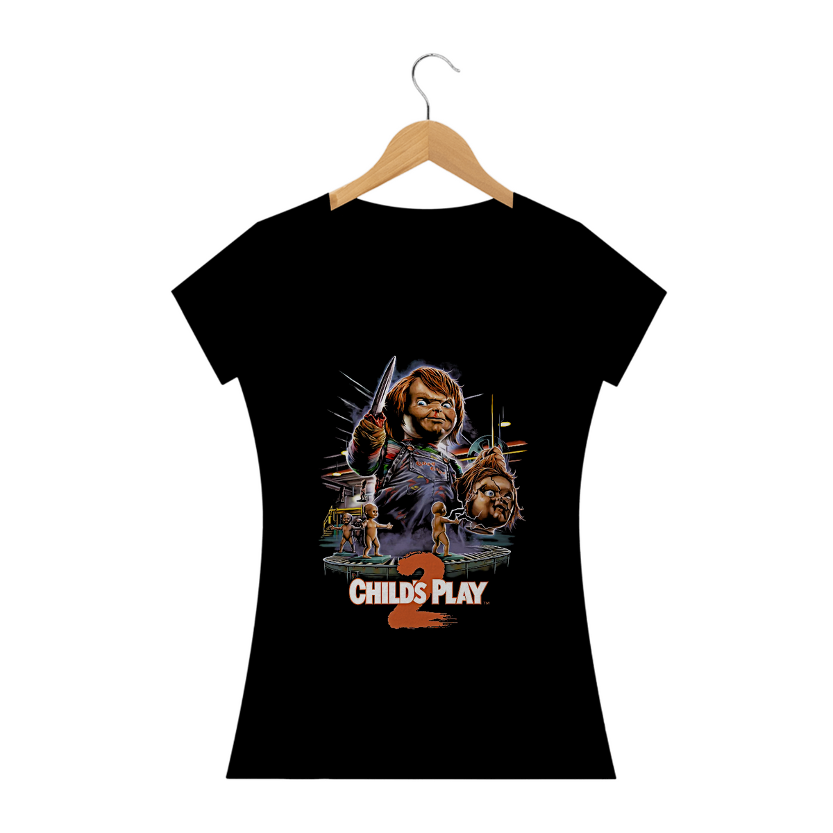 Nome do produto: Camiseta Brinquedo Assassino 2 chucky Estampa Filme Terror