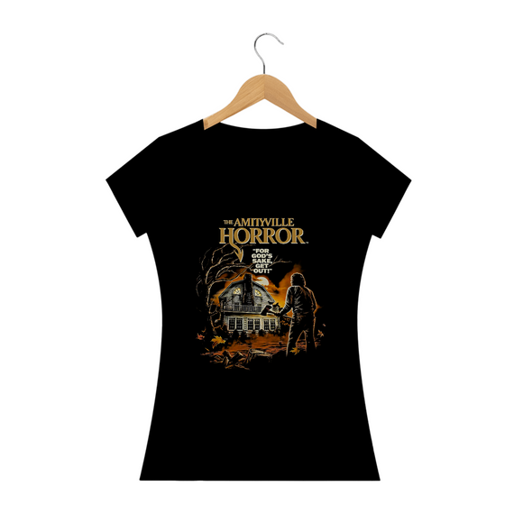 Camiseta Feminina Horror em Amityville Estampa Filme Terror 