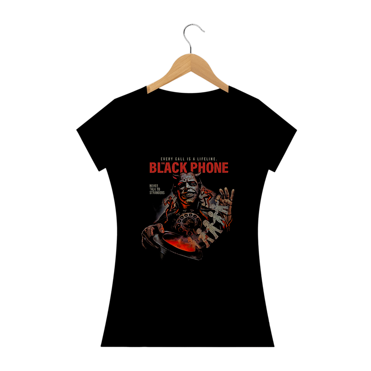 Nome do produto: Camiseta Feminina O Telefone Preto Estampa Filme Terror