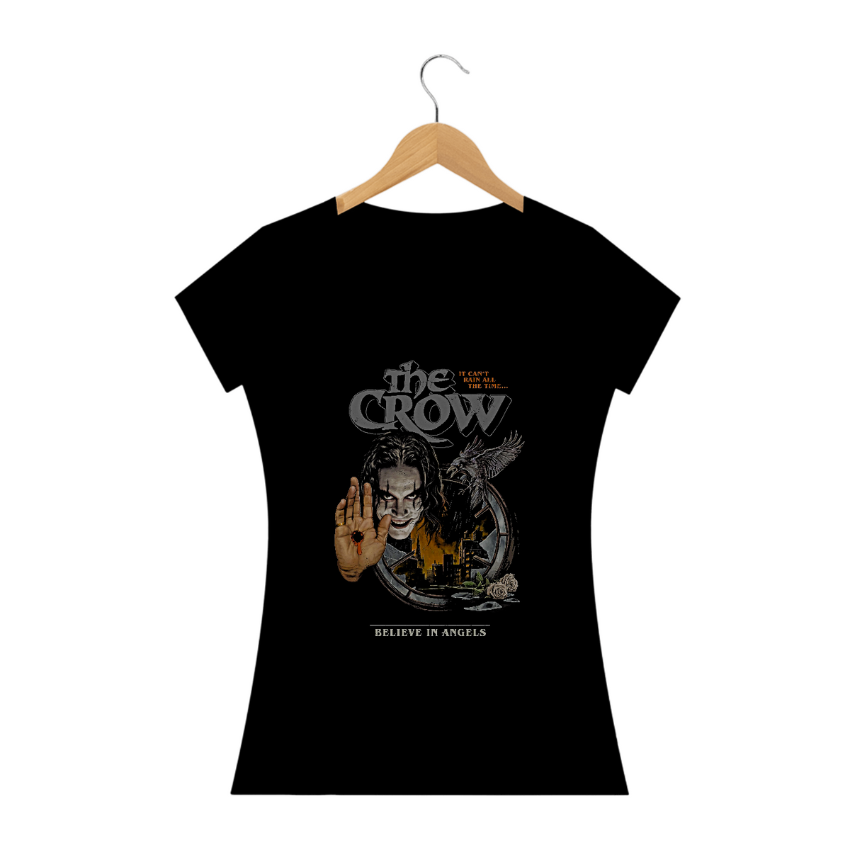 Nome do produto: Camiseta Feminina O Corvo Estampa Filme Terror