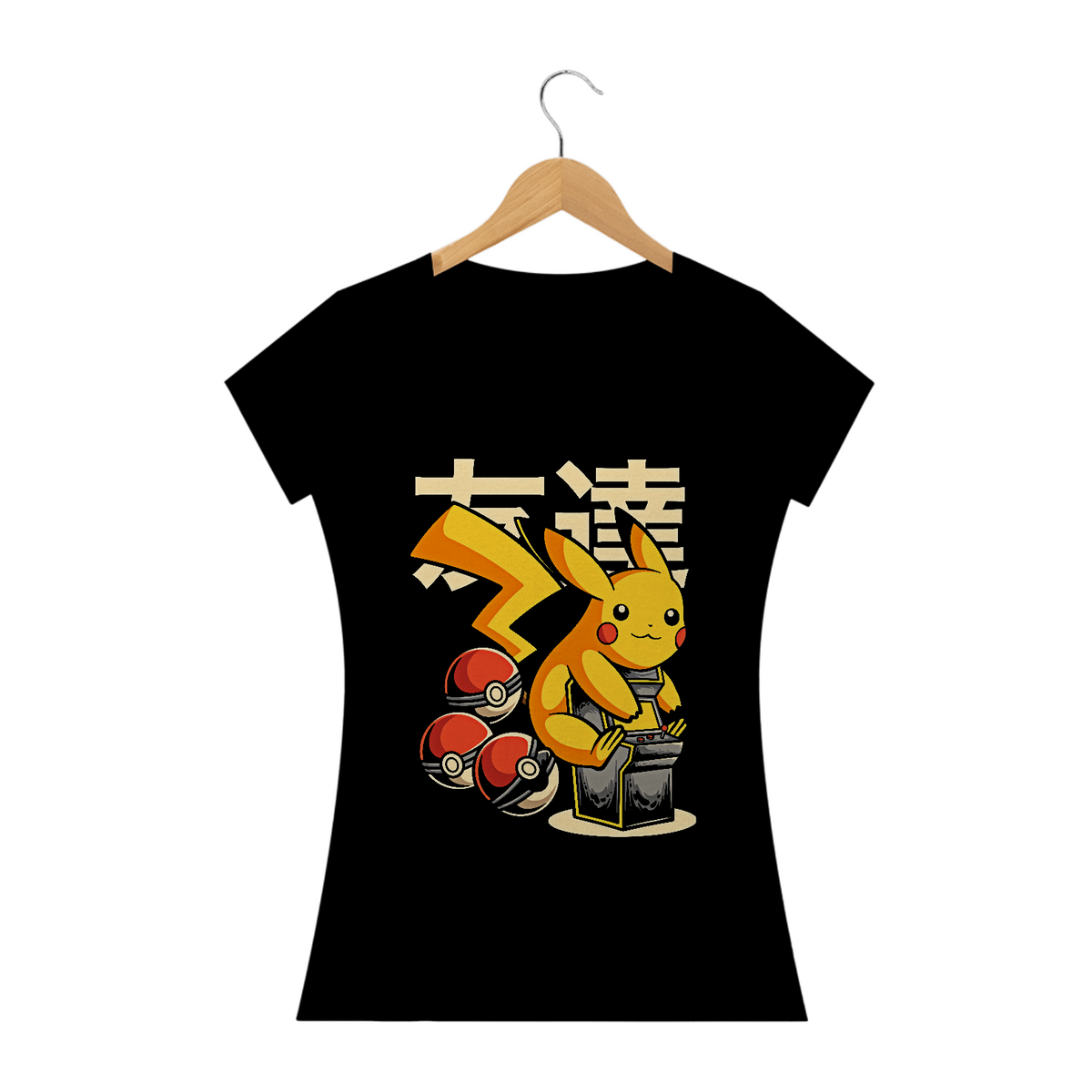 Nome do produto: Camiseta Feminina Pikachu Arcade Pokemon Estampa GAME GEEK