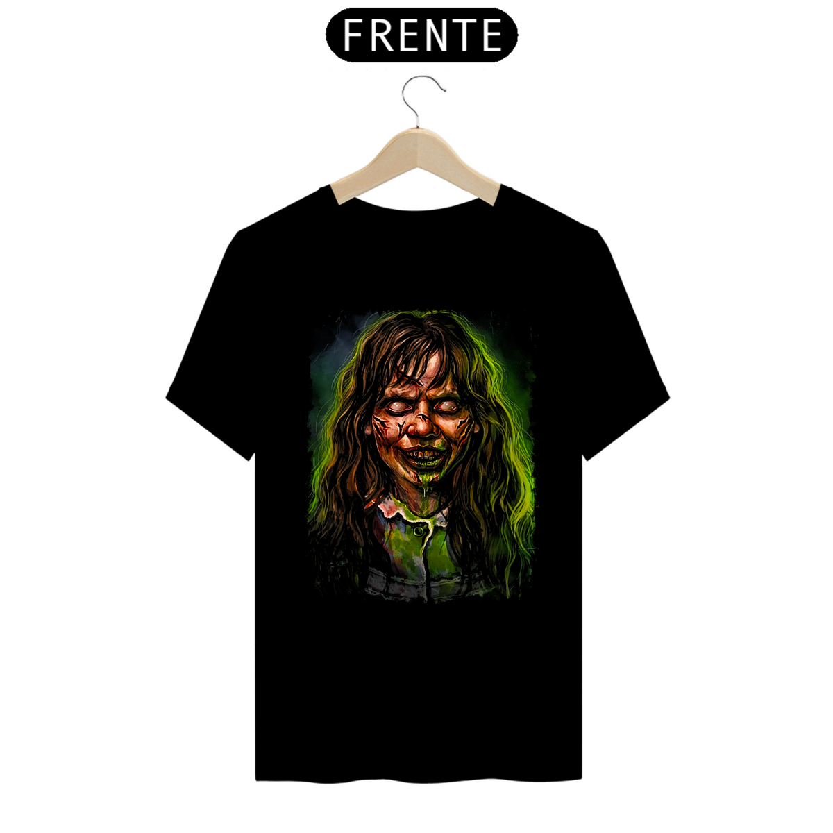Nome do produto: Camiseta Regan Exorcista Estampa Filme Terror
