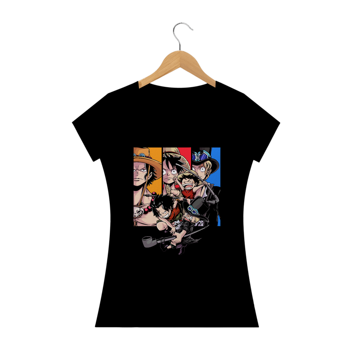 Nome do produto: Camiseta Feminina One Piece Trio Estampa Anime