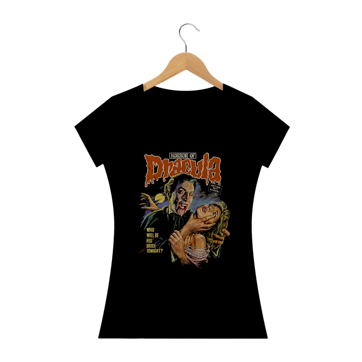 Nome do produto: Camiseta Feminina Horror de Drácula Estampa Filme Terror Vampiro 