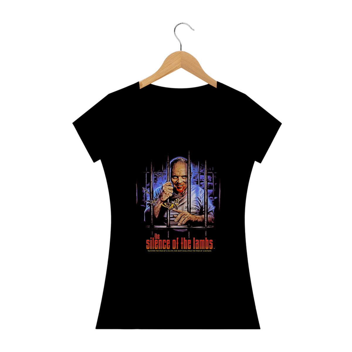 Nome do produto: Camiseta Feminina O Silêncio dos Inocentes Estampa Filme Terror