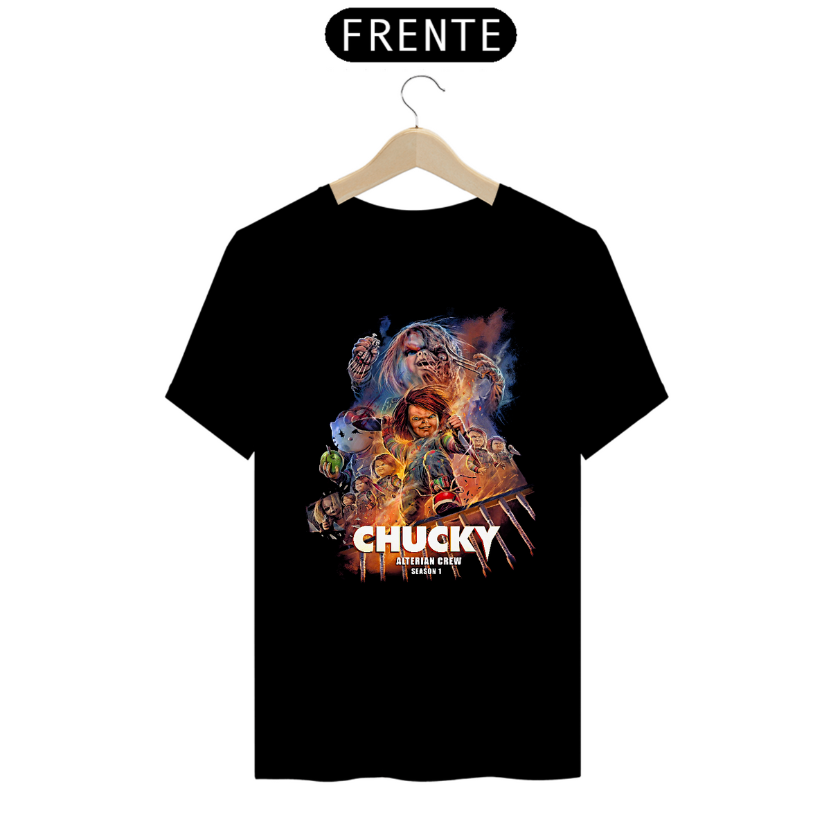 Nome do produto: Camiseta Chucky Série Estampa Filme Terror