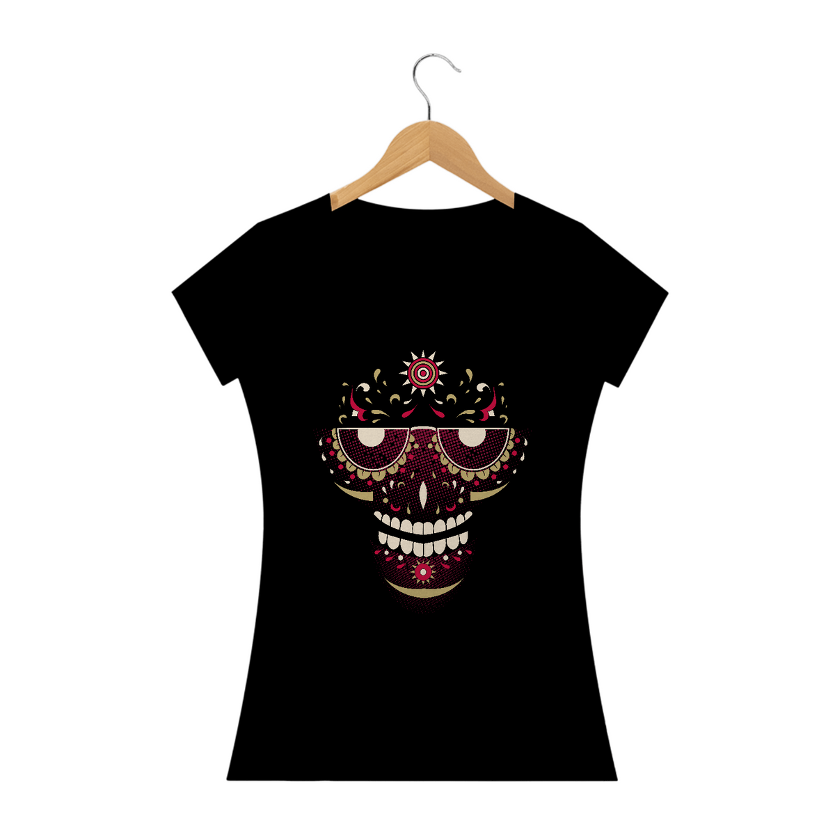 Nome do produto: Camiseta Caveira Mexicana Feminino