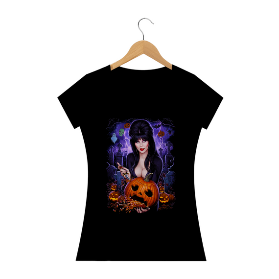 Camiseta feminina Elvira A Rainha das Trevas Halloween Estampa Filme Terror