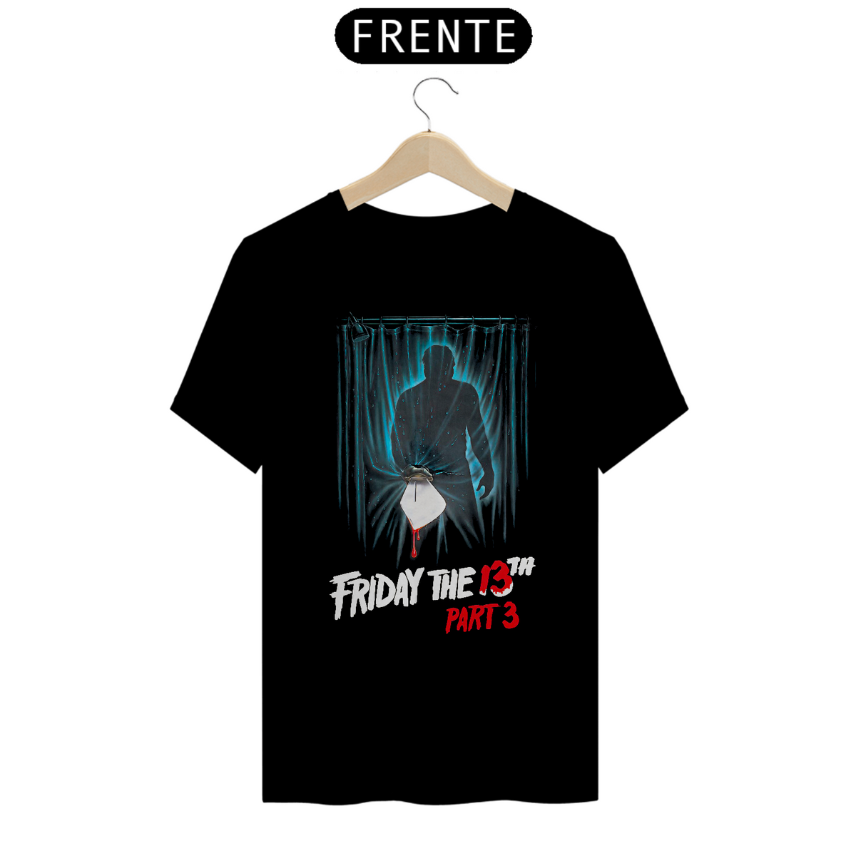Nome do produto: Camiseta Sexta Feira 13 Parte 3 Estampa capa Filme Terror