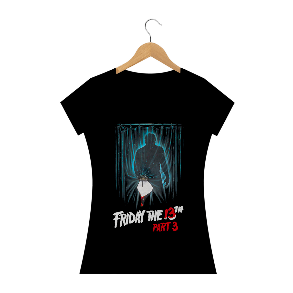 Nome do produto: Camiseta Feminina Sexta Feira 13 Parte 3 Estampa capa Filme Terror