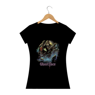 Camiseta Feminina Ghostaface Pânico Filme Terror Estampa Exclusiva