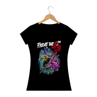 Camiseta Feminina Sexta feira 13 Parte 8 Estampa Jason Filme Terror