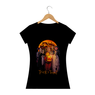 Camiseta Feminina Contos do Dia das Bruxas Estampa Filme Terror