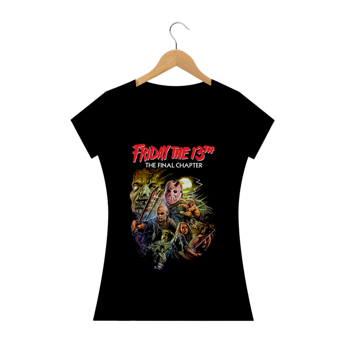 Nome do produto: Camiseta Feminina Sexta Feira 13 Capítulo Final Estampa Filme Terror