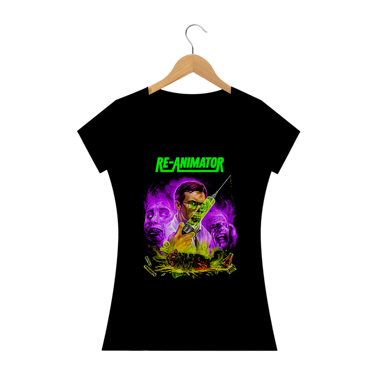 Nome do produto: Camiseta Feminina Re-Animator Estampa Filme Terror 