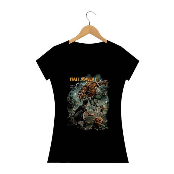 Camiseta Feminina Halloween Lobisomem Estampa Filme Terror