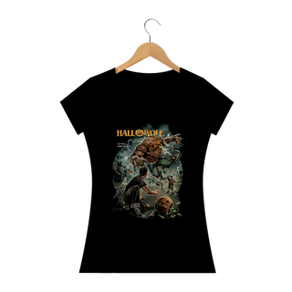 Camiseta Feminina Halloween Lobisomem Estampa Filme Terror