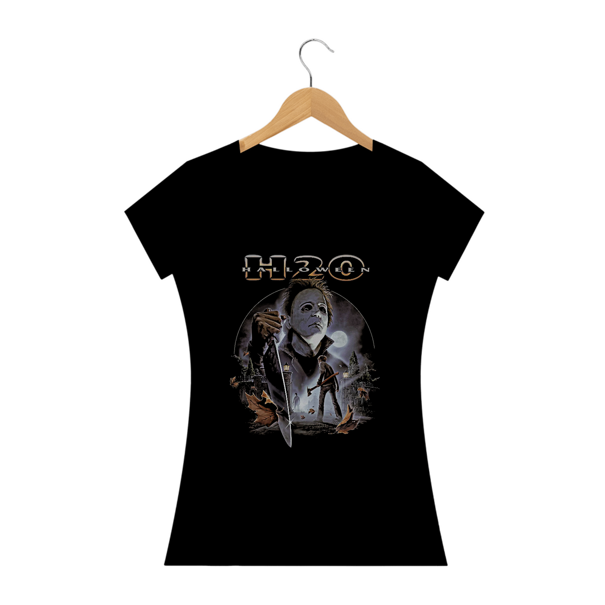 Nome do produto: Camiseta Feminina Halloween H20 Estampa Filme Terror