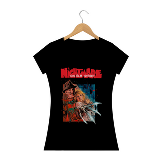 Camiseta Feminina A Hora do Pesadelo Freddy Krueger Estampa Filme Terror