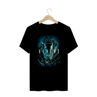 Camiseta Plus Size Aliens Estampa Alien Filme Terror