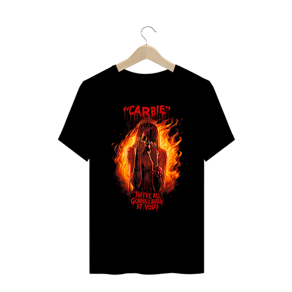 Camiseta Plus Size Carrie A Estranha - Todos vão rir de você Filme Terror Estampa Exclusiva