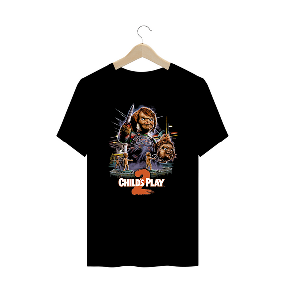 Camiseta Plus Size Brinquedo Assassino 2 chucky Filme Terror Estampa Exclusiva