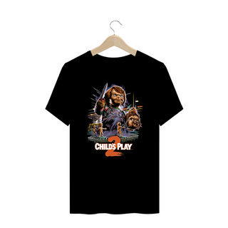 Camiseta Plus Size Brinquedo Assassino 2 chucky Filme Terror Estampa Exclusiva