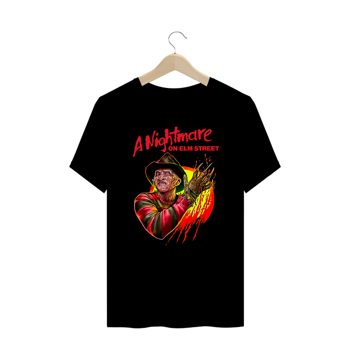 Nome do produto: Camiseta Plus Size Freddy Krueger A Hora do Pesadelo Filme Terror Estampa Exclusiva