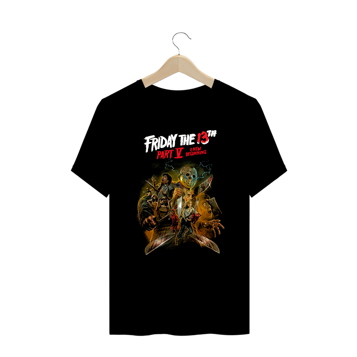 Nome do produto: Camiseta Plus Size Sexta feira 13 Parte 5 Filme Terror Jason Estampa Exclusiva