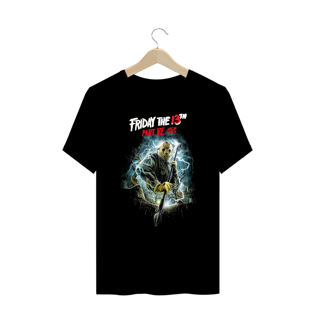Nome do produto: Camiseta Plus Size Sexta feira 13 Parte 6 Filme Terror Jason Estampa Exclusiva